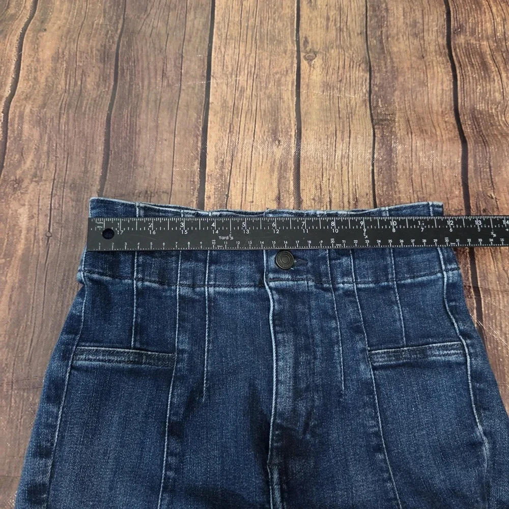 Free People Jayde Flare Jeans Women 26 Blue High Rise Boho Retro Western Cowgirl